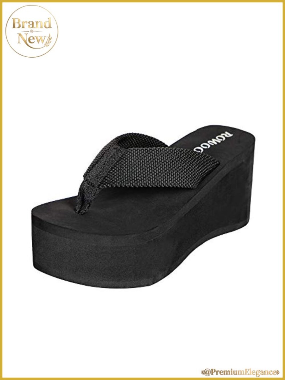 Women's Wedge Platform Flip Flops EVA Rubber Sole Fabric Thong Strap Sandals